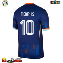 Camisa de Futebol Holanda Memphis Depay #10 Equipamento Secundário Europeu 2024 Manga Curta